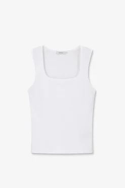 Wit rib singlet