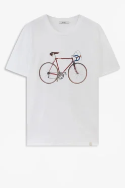 Wit T-shirt met fiets