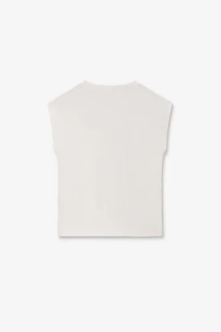 Wit T-shirt met kapmouwen