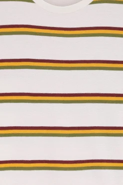 Wit t-shirt met multicolour strepen