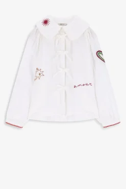 Witte blouse met embroidery