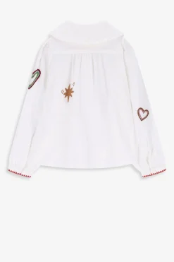 Witte blouse met embroidery