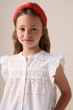 Witte blouse met palmboom print