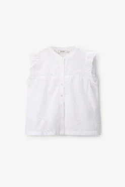 Witte blouse met palmboom print