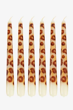 Witte dinerkaars leopard 25 cm