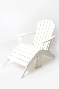 Witte fanback chair voetenbankje