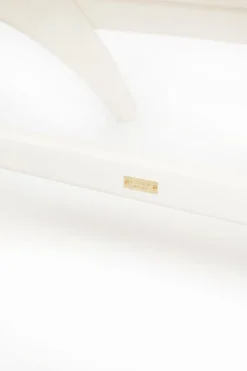 Witte fanback chair voetenbankje