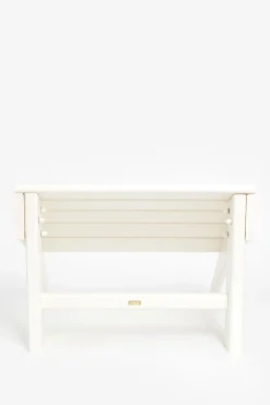 Witte fanback chair voetenbankje