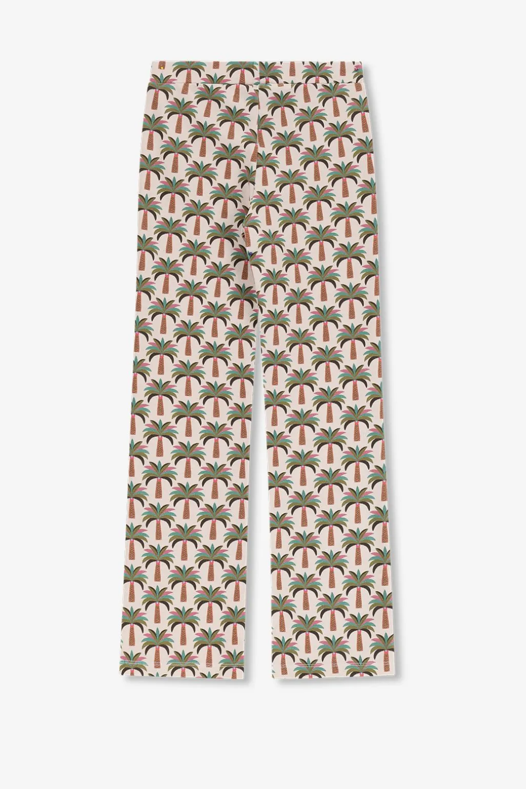 Witte flared legging met palmboom print