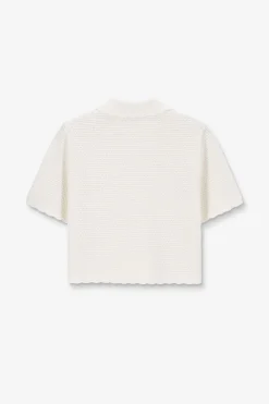 Witte gebreide polo