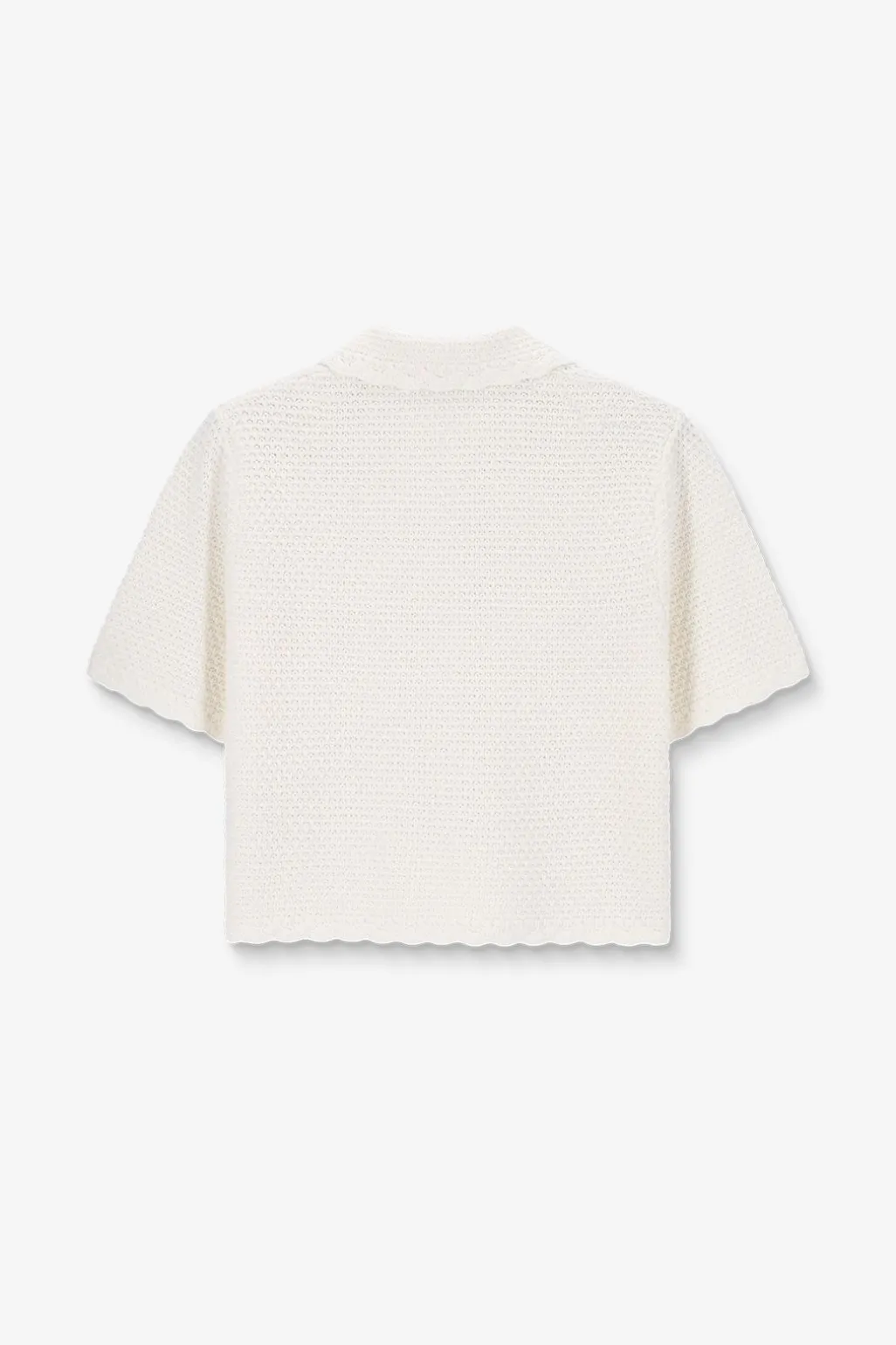 Witte gebreide polo