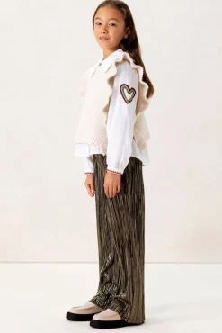 Witte gebreide spencer met ruffles
