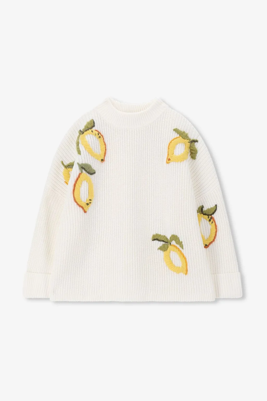 Witte gebreide trui met embroidery
