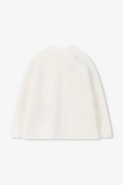 Witte gebreide trui met embroidery