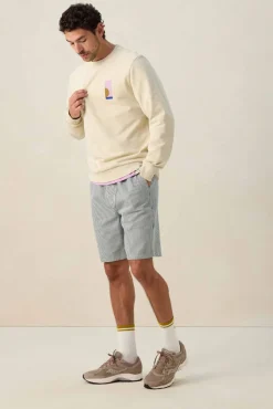 Witte gestreepte short