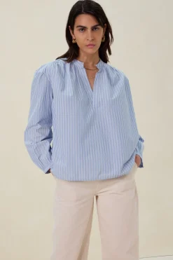 Witte high waist wide leg corduroy broek