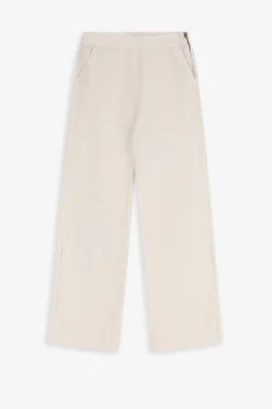 Witte high waist wide leg corduroy broek