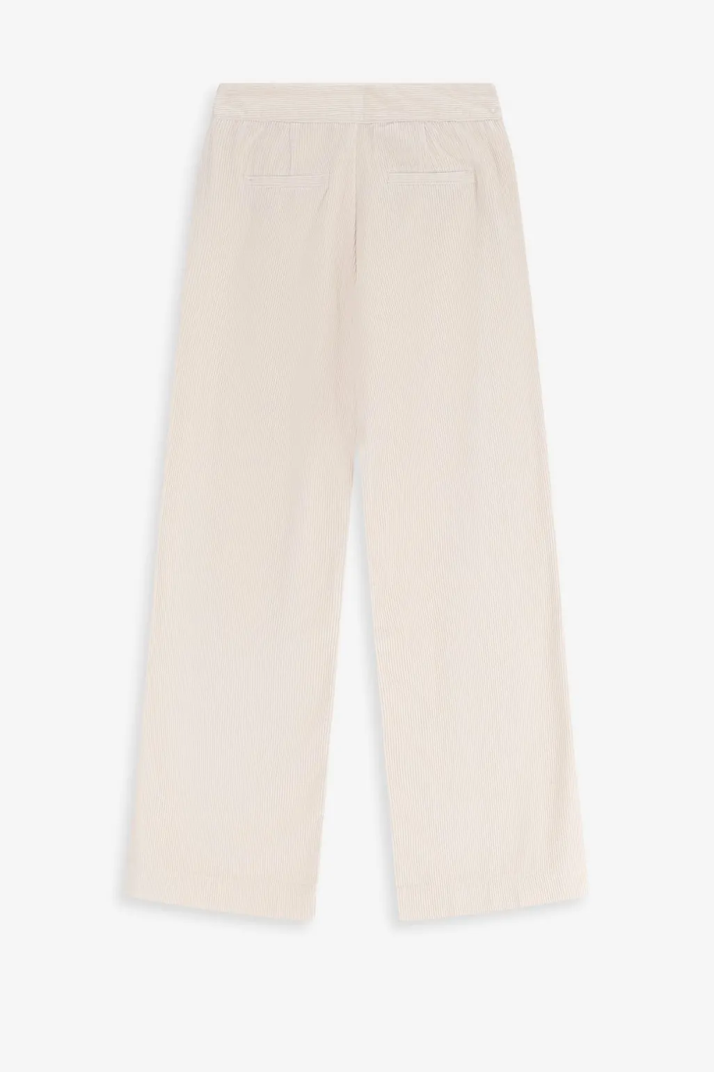 Witte high waist wide leg corduroy broek
