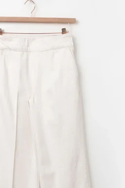 Witte high waist wide leg jeans met rits