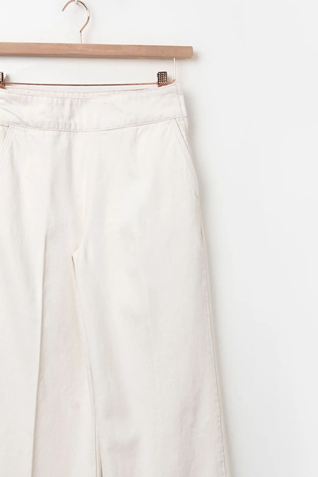 Witte high waist wide leg jeans met rits