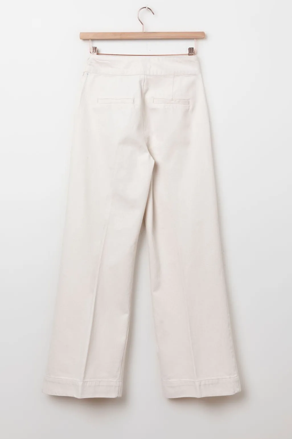 Witte high waist wide leg jeans met rits