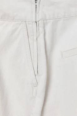 Witte high waist wide leg jeans met rits