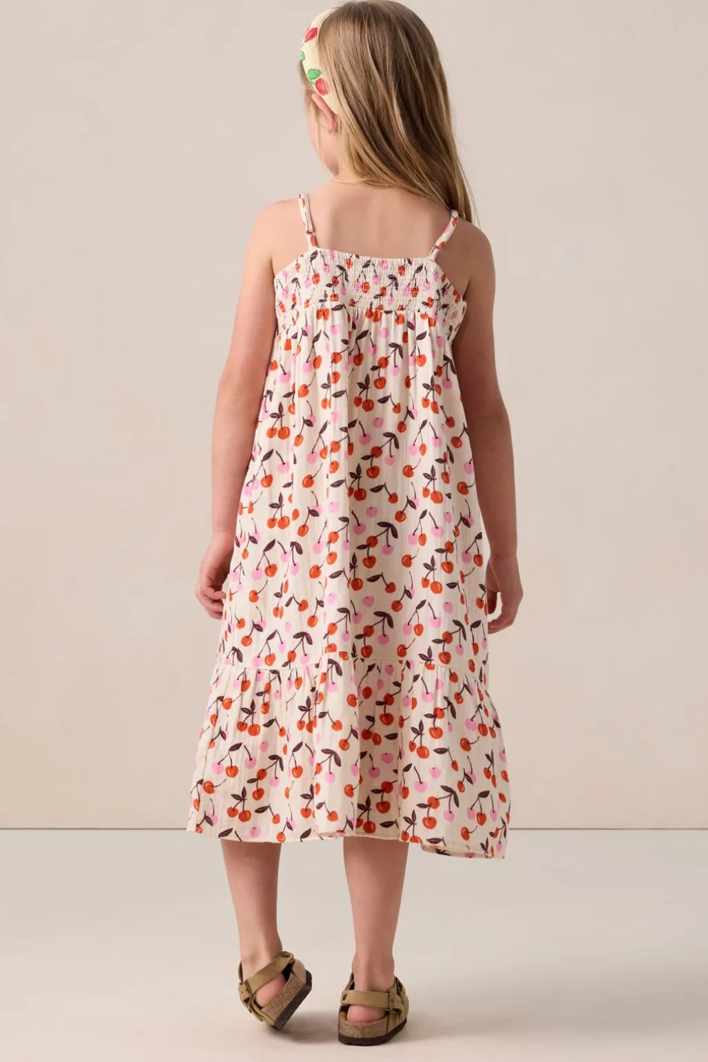 Witte jurk met kersen print