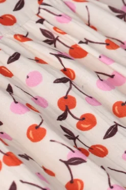 Witte jurk met kersen print