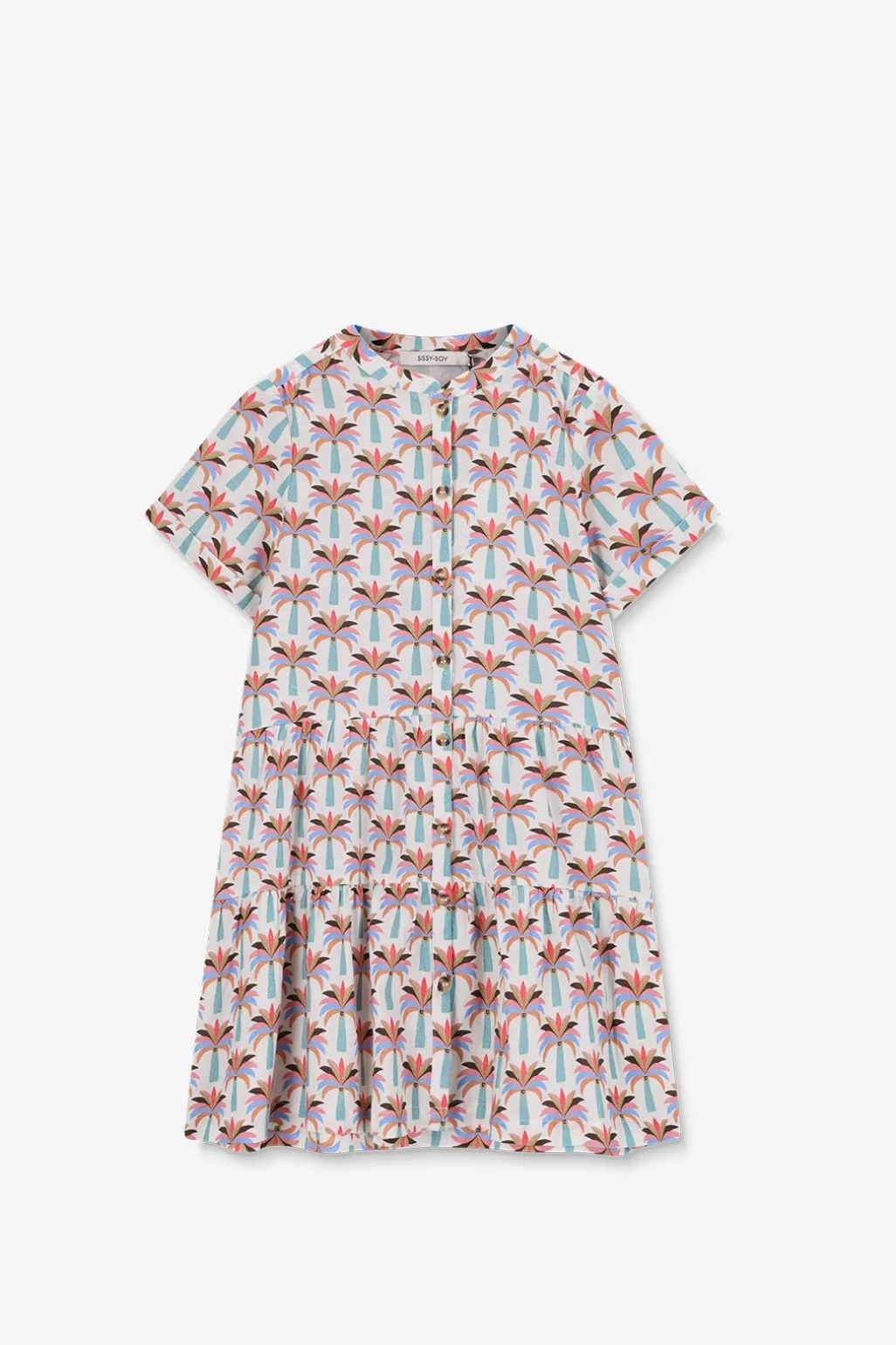 Witte jurk met palmboom print
