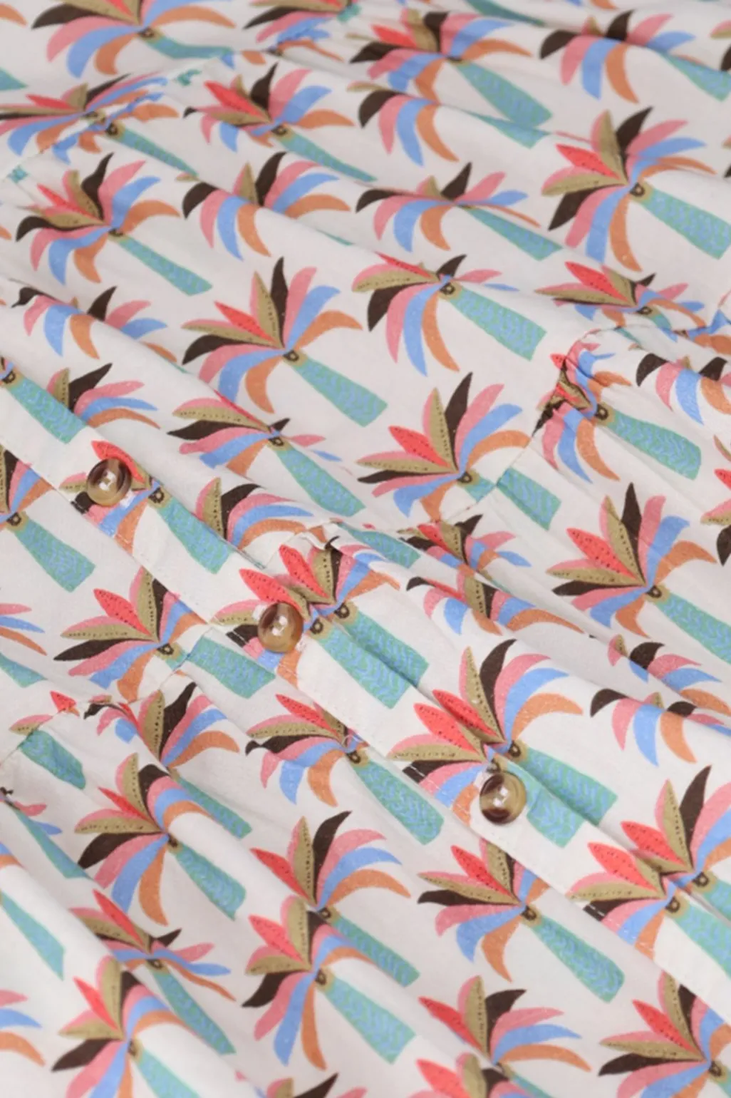Witte jurk met palmboom print