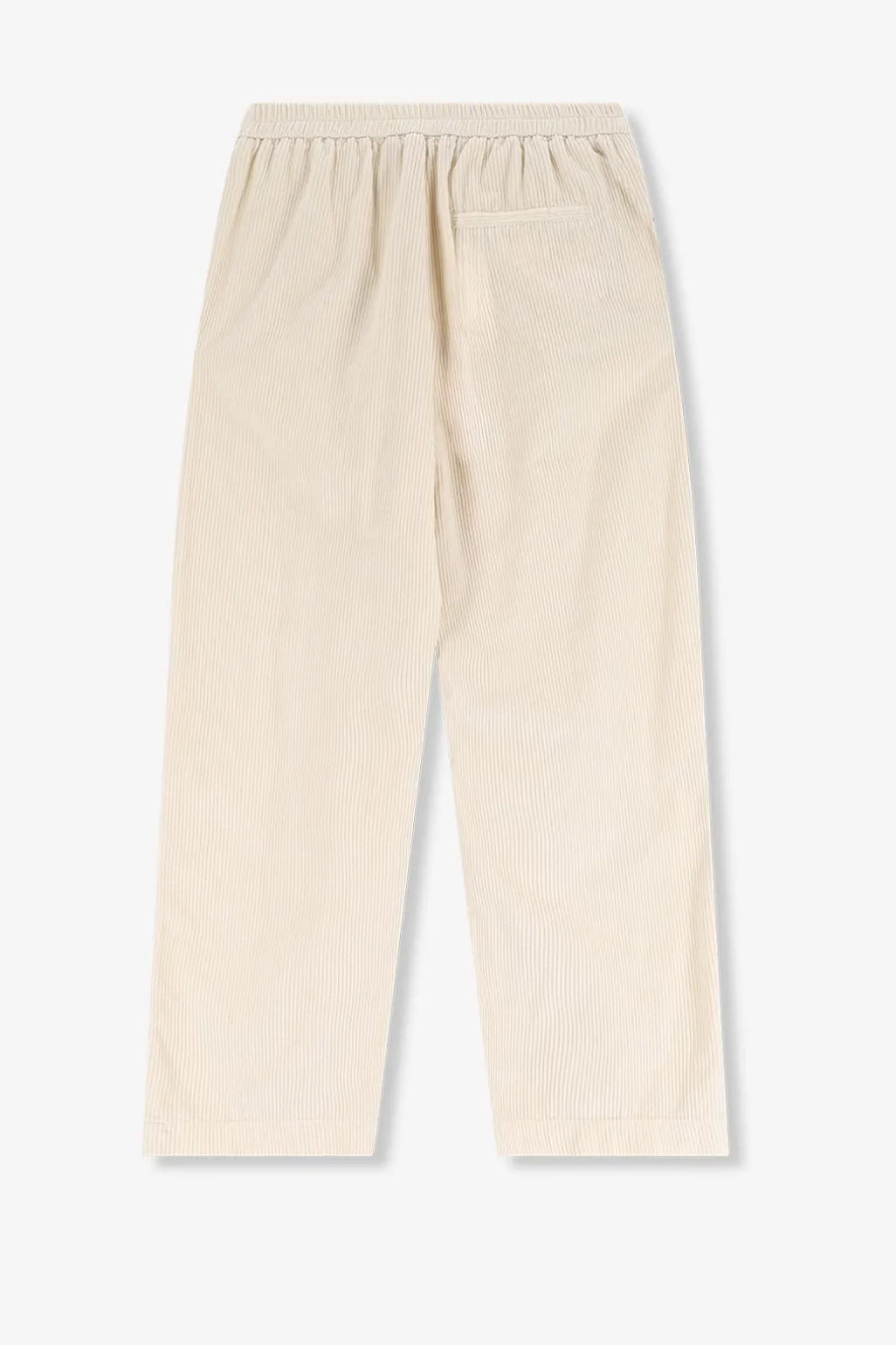 Witte mid waist wide leg corduroy broek
