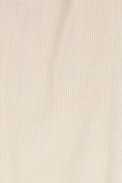Witte mid waist wide leg corduroy broek