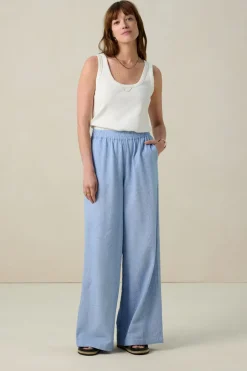 Witte rib singlet