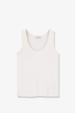 Witte rib singlet