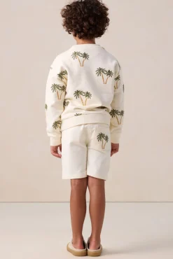 Witte short met palmboom