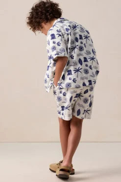 Witte short met print