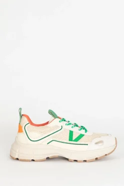 Witte sneakers met groene details