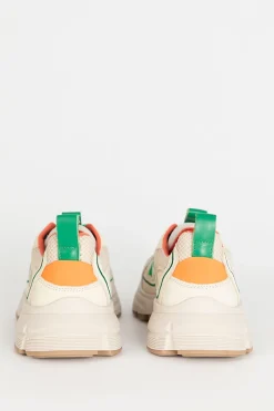 Witte sneakers met groene details