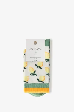 Witte sokken met all-over lemons