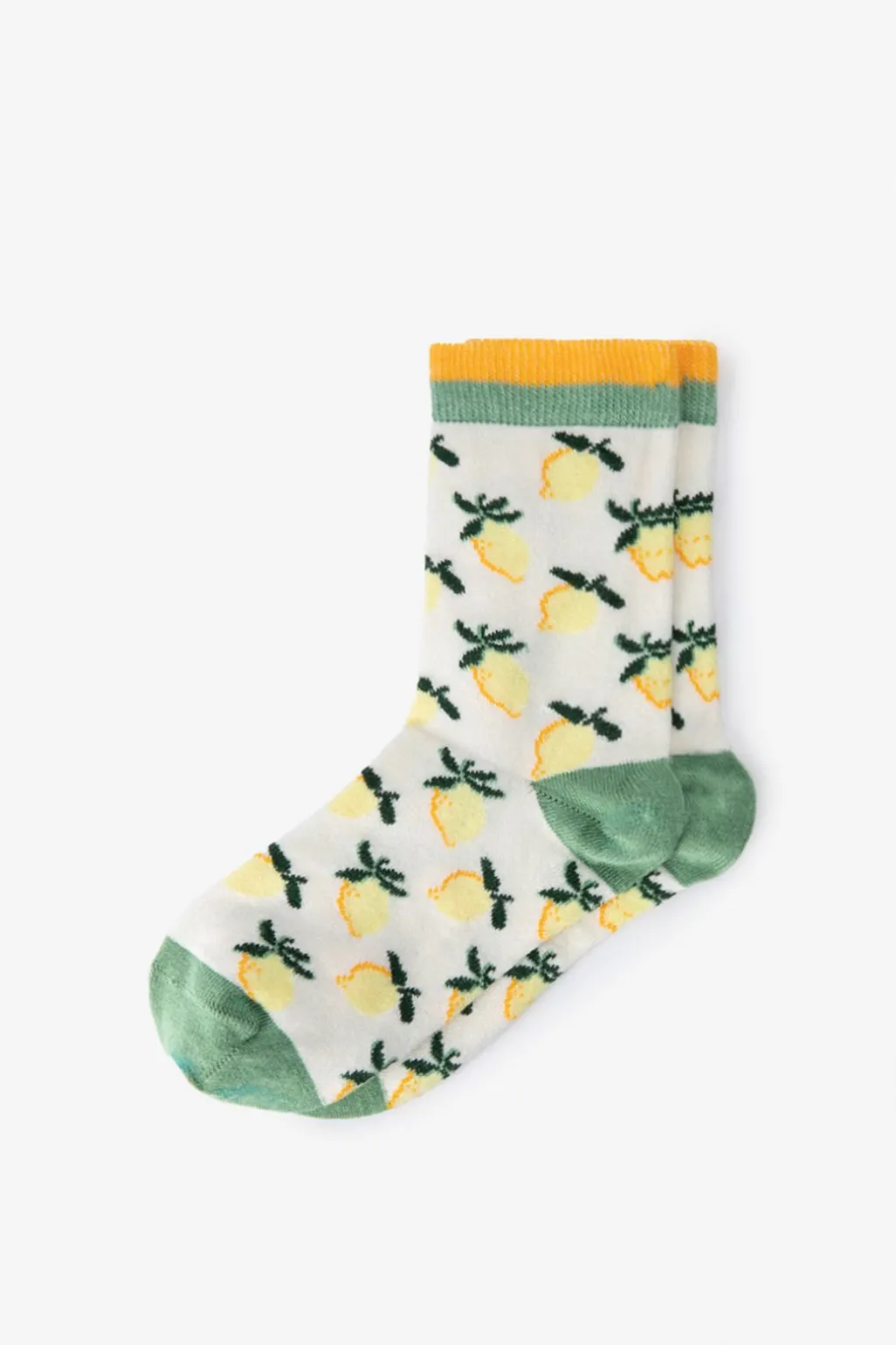 Witte sokken met all-over lemons