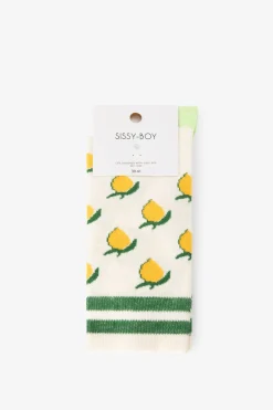 Witte sokken met citroenprint