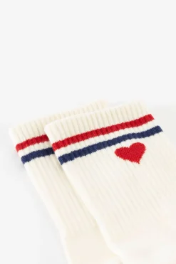 Witte sportsokken met hartje