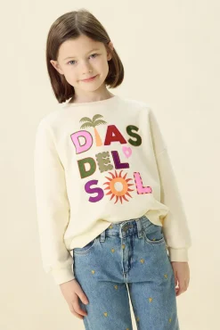Witte sweater met artwork