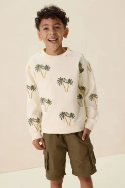 Witte sweater met palmboom