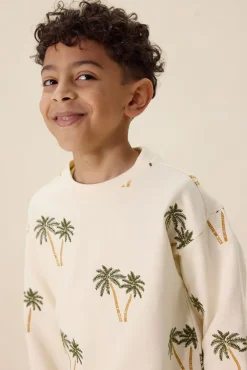 Witte sweater met palmboom