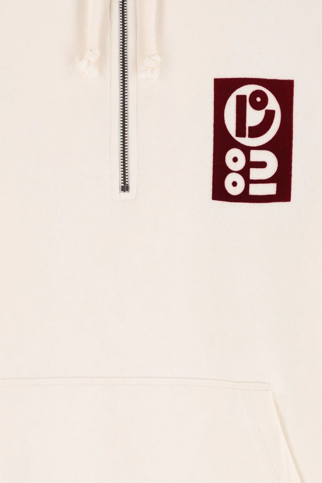 Witte sweater met rits en artwork