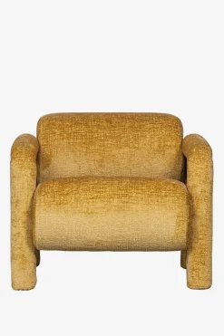 WOOOD Lenny gele velvet fauteuil
