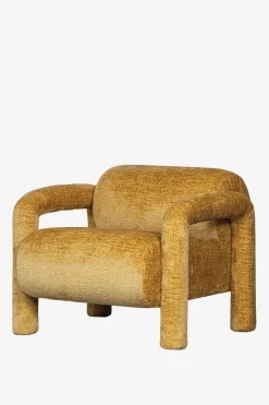 WOOOD Lenny gele velvet fauteuil