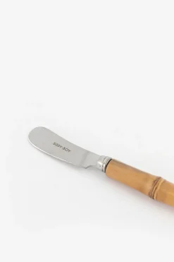 Zilver botermesje met bamboe handvat