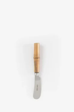 Zilver botermesje met bamboe handvat